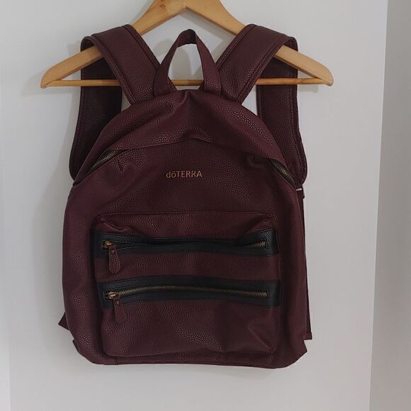 doTERRA Bugundy Backpack Artificial Leather - Picture 1 of 10